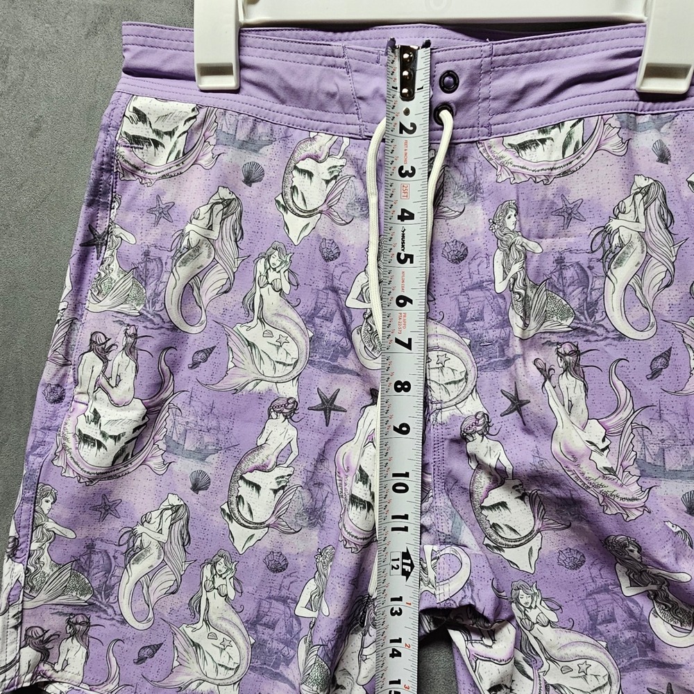 Psycho Tuna Sirens Mermaid Boardshorts Purple Rose Men's 31 PTYB0178 New - Picture 6 of 12